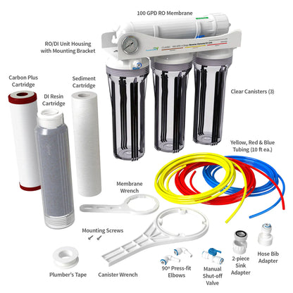 Aquatic Life 100 GPD 4-Stage Reverse Osmosis/Deionization System