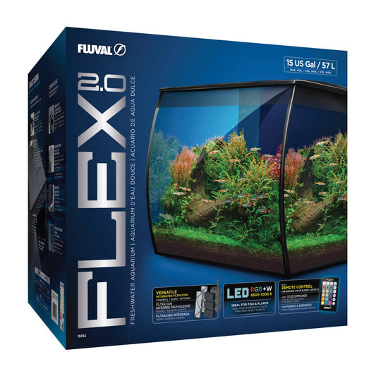 Fluval Flex 2.0 Aquarium Kit, 15 US Gal
