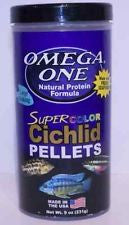 Omega super color cichlid pellets (large) 9 oz